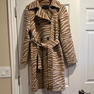 NWT Ann Taylor Zebra Trench Coat